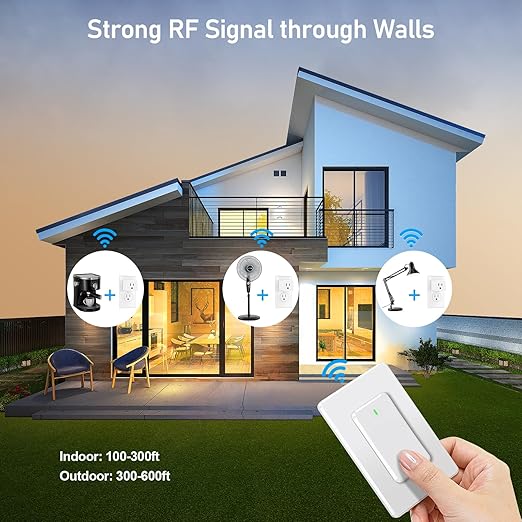 Thinkbee Remote Control Outlet Plug, 15A /1500W 600ft RF Range Wireless Light - Image 3