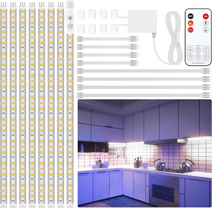 LAFULIT 8 PCS Under Cabinet Lighting Kit, Bright Under Cabinet Lights, Flexible - Image 8