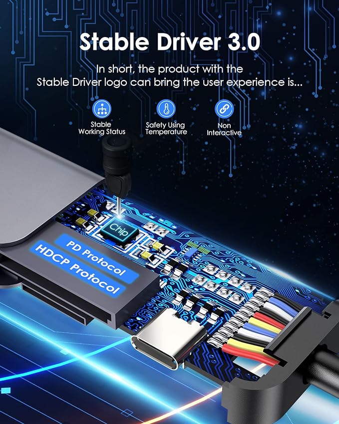 LENTION USB C Hub with 100W Charging, 4K HDMI, Dual Card Reader, USB 3.0 & 2.0 - Image 6