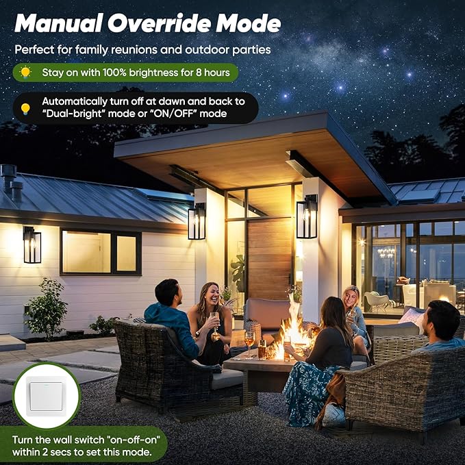 BesLowe Upgraded Motion Sensor Outdoor Wall Lights, 15” Dusk to Dawn Porch - Image 4