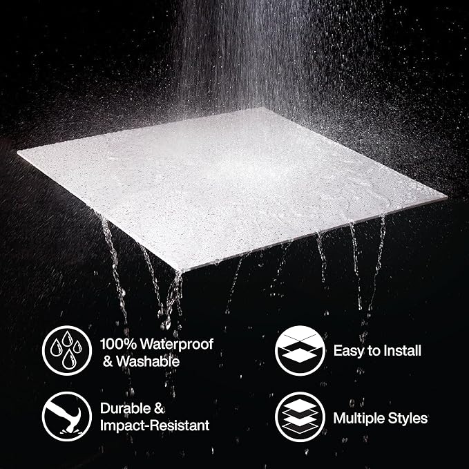Genesis 2ft x 2ft Stucco Pro White Ceiling Tiles - Image 5
