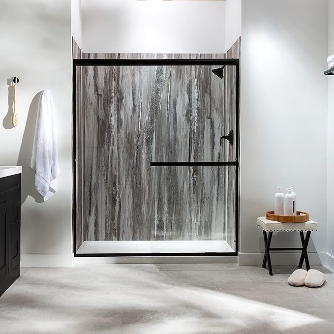Palisade 78in x 60in x 36in Waterproof Vinyl Shower Surround Kit - Image 3