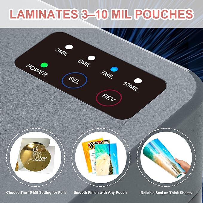 SINCHI 13-Inch Thermal Laminator & Foil Applicator, 3–10 Mil, 4-Roller - Image 3