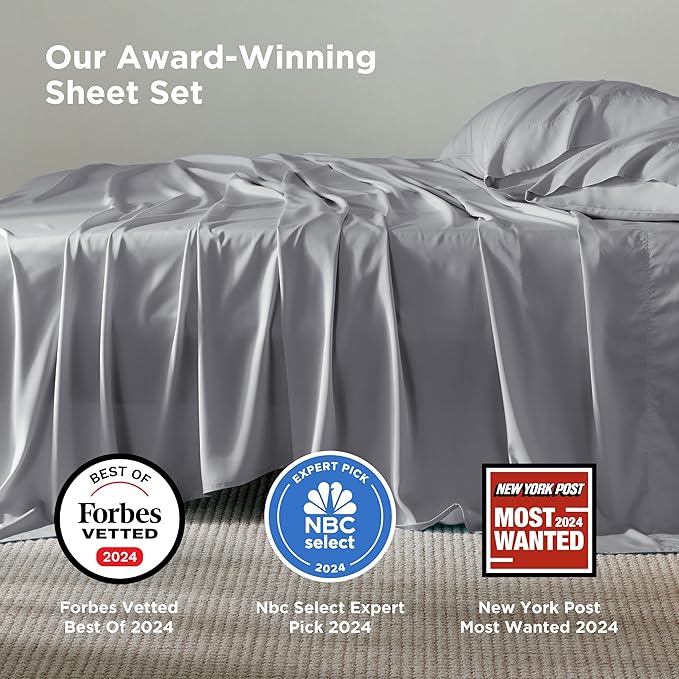Bedsure California King Sheet Sets, Cooling Sheets, Rayon Derived from Bamboo - Image 3