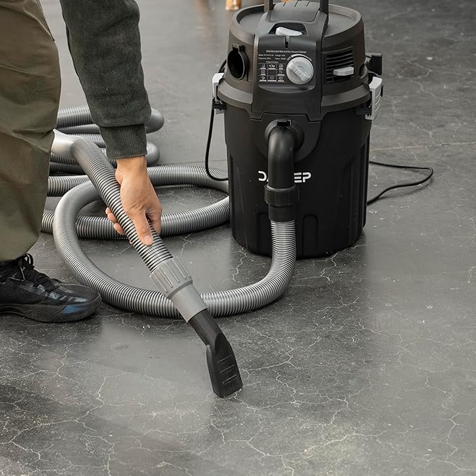 Dapper Supply 6 Gallon Wall Mount Wet/Dry Vacuum, 5.5 Peak HP, 30 Ft Hose - Image 8