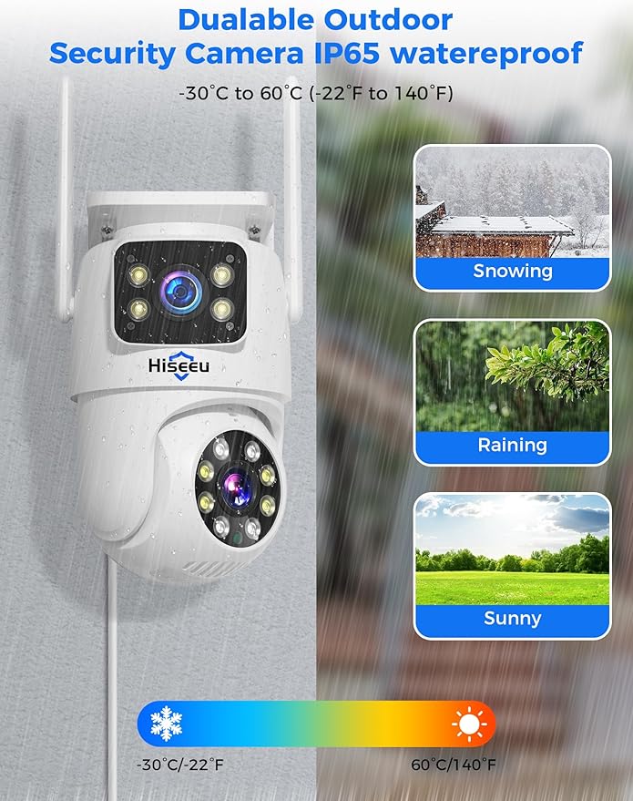 Hiseeu 2 Pack Wireless Security Camera 5G/2.4G WiFi Dual Lens PTZ Camera - Image 8