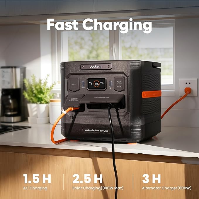 Jackery Explorer 1500 Ultra Portable Power Station, 1536Wh LiFePO4 Battery - Image 4