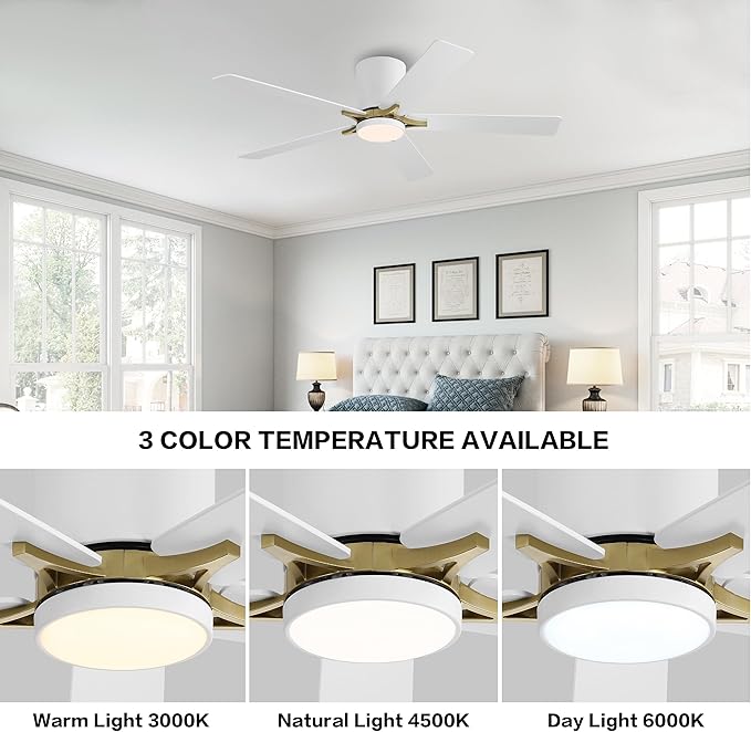 WINGBO 48" DC Flush Mount Ceiling Fan - Image 5