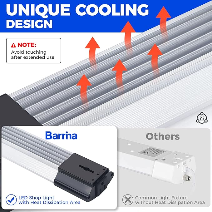 Barrina BS84 LED Shop Lights for Workshop 4FT, 5000K Linkable Light Fixture for - Image 9