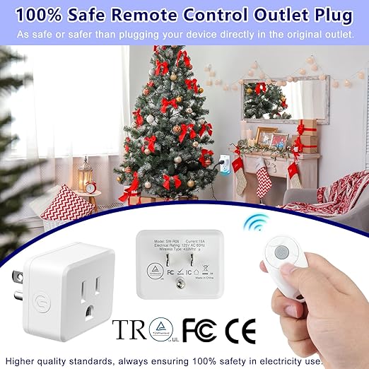 Greencycle Remote Control Outlet, Wireless Light Switch and 4 Outlet Plugs - Image 2