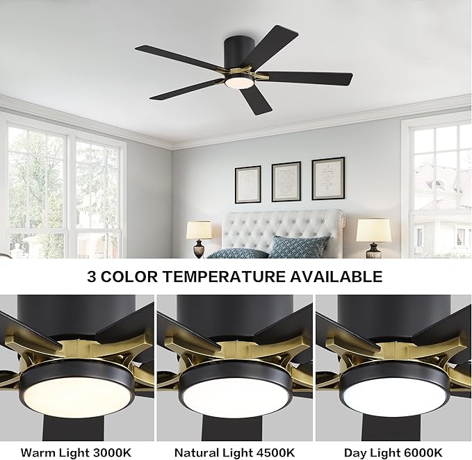 WINGBO 52" DC Flush Mount Ceiling Fan - Image 5