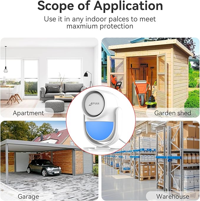 CPVAN WiFi Motion Sensor Alarm, 125dB Wireless Smart PIR Motion Detector Alarm - Image 7