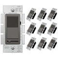 BESTTEN 10 Pack Matte Brown Dimmer Light Switch, Single Pole or 3-Way, by BESTTEN