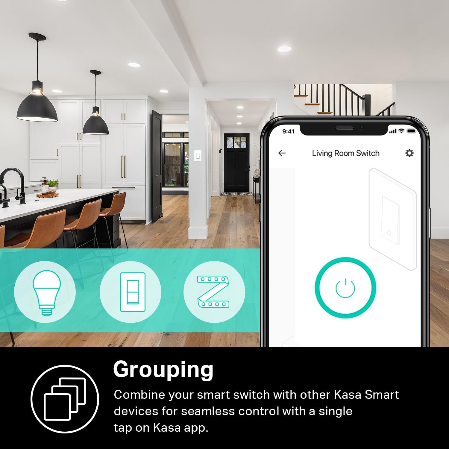 Kasa Smart Light Switch, Single Pole, Need Neutral Wire, HS200 | 2.4Ghz Wi-Fi, Works with Alexa & Google Home, UL Certified, No Hub Required, White