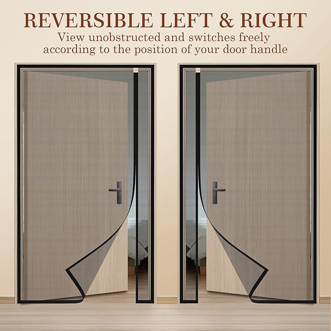 Yotache Reversible Left/Right Opening Magnetic Screen Door Fits Door Size - Image 3