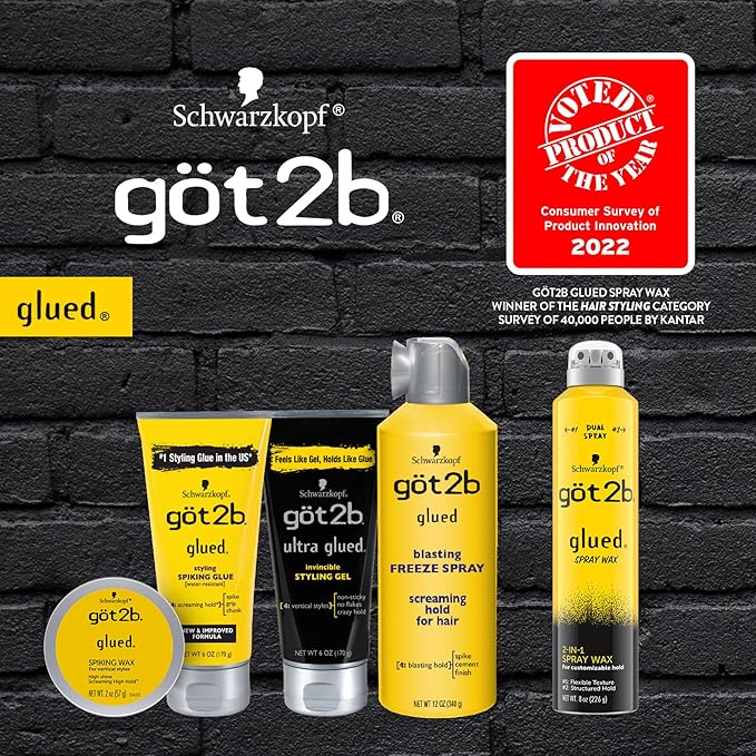 got2b Ultra Glued Invincible Styling Gel Set, 6 Fl Oz + 1.25 Fl Oz Travel Size - Image 3