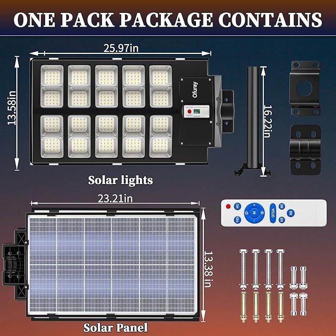 Ofuray Of-5200W Solar Street Lights Outdoor, 520000LM Solar Security Flood - Image 7