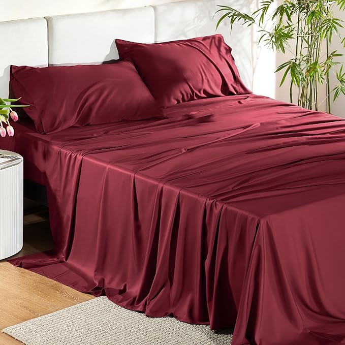 Bedsure Full Size Bed Sheets, Cooling Sheets, Rayon Derived from Bamboo - Image 2