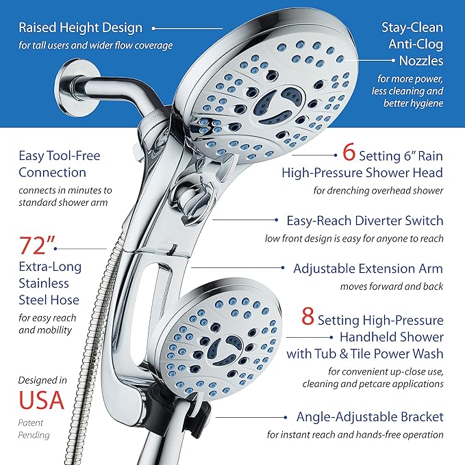 Hotel Spa AquaCare As-Seen-On-TV High Pressure Handheld/Rain 50-mode 3-way - Image 7