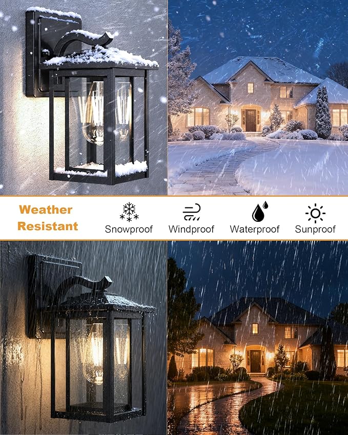 LTBLIGHT Dusk to Dawn Outdoor Lighting, Modern Black Waterproof Exterior Wall - Image 4
