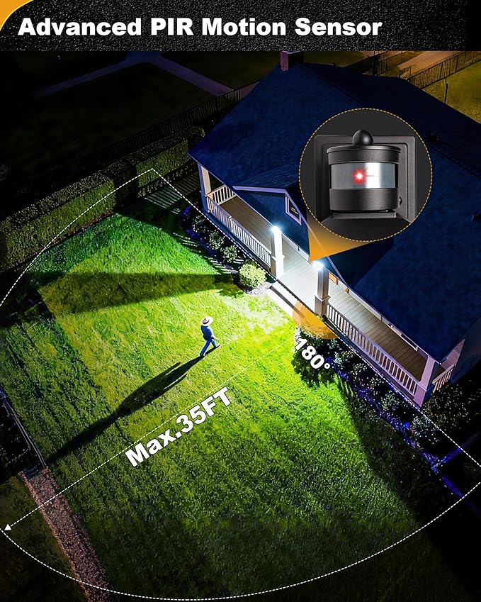 LTBLIGHT 2-Pack Motion Sensor Outdoor Lights, Modern Black Dusk to Dawn Porch - Image 4