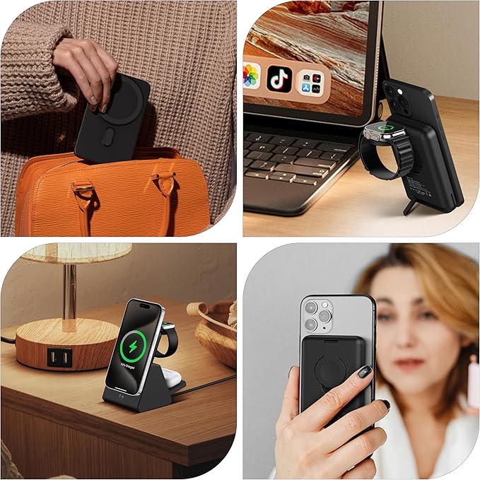 Smtcsl 3-in-1 Wireless Charging Station: Portable 5000mAh Power Bank Charger - Image 7