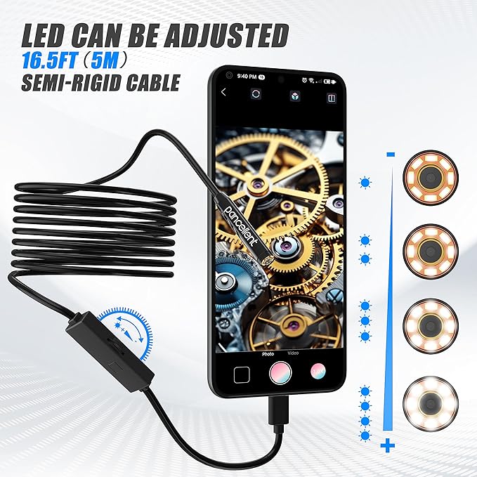 1920P Snake Inspection Borescope, Pancellent Type C Endoscope, Scope Camera - Image 6