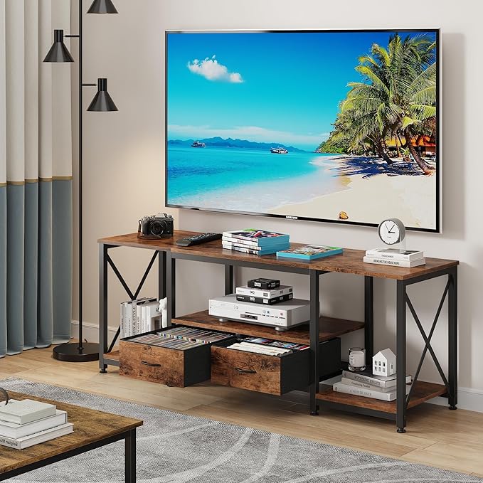 GYIIYUO TV Stand with Fabric Drawers - Image 5