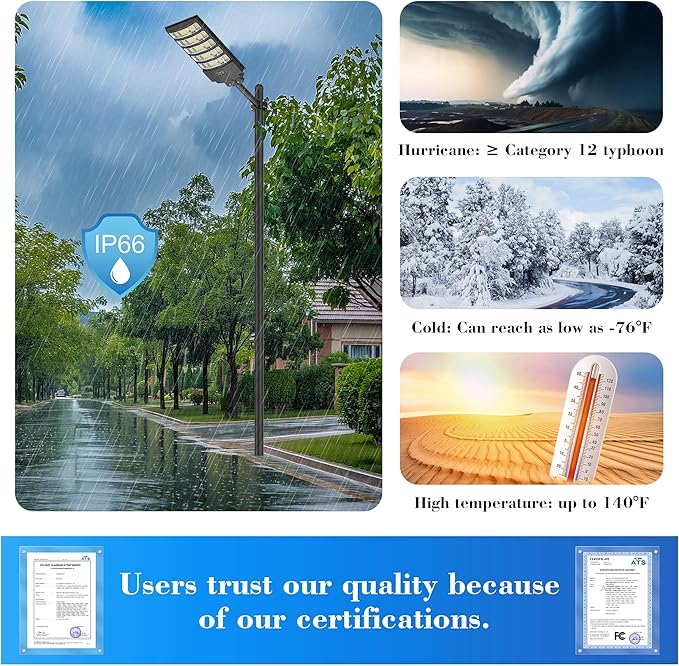 OKPRO Solar Street Lights Outdoor, 10000W Solar Lights Outdoor Waterproof - Image 2