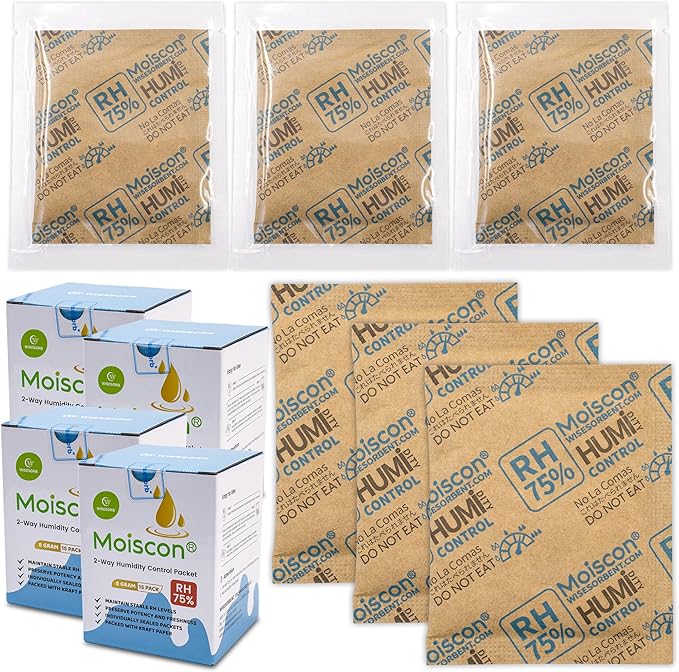 Wisesorb 75% RH 8 Gram 60 Pack Two-Way Humidity Control Packs by Wisesorb