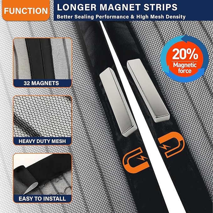 Magnetic Screen Door, Keep Bugs Out, Pet & Kid Friendly，Works - Image 4