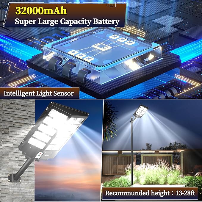 Ofuray Of-5200W Solar Street Lights Outdoor, 520000LM Solar Security Flood - Image 4