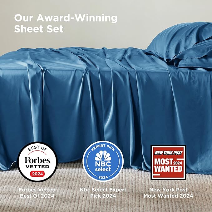 Bedsure Full Size Bed Sheets, Cooling Sheets, Rayon Derived from Bamboo - Image 2