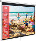 Pyle 72-Inch Manual Pull Down Projector Screen, Matte White Projection Surface by PyleUSA