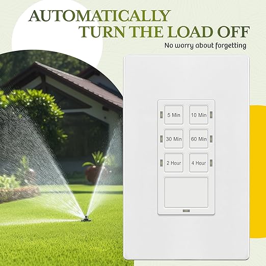 TG 4 Hour No Neutral Wire Countdown Timer Switch, 5-10-30-60 Min, 2-4 Hour - Image 4