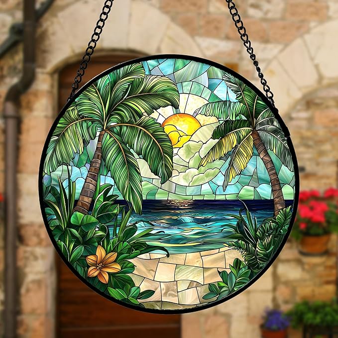 DASTOLL Stained Glass Window Hanging, and Mom 7.8 in - Image 5