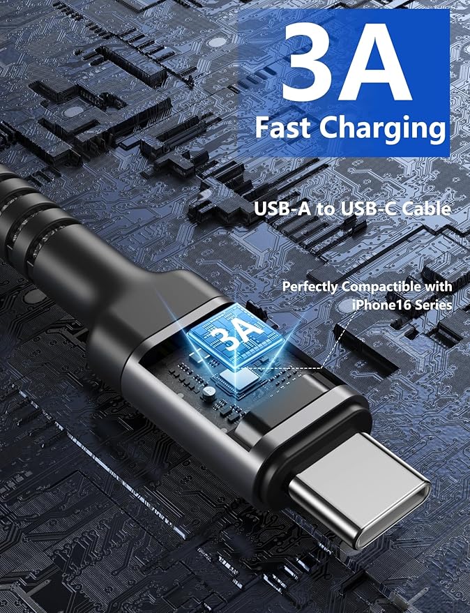 USB A to USB C Cable 15FT Extra Long, USB C Cable Fast Charging, Upgraded Extra - Image 3