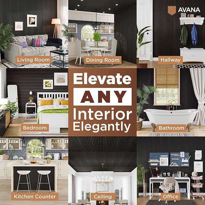 Avana Acoustic Wood Wall Panels – 47.2 x 12.6 Inch Smoke Oak Acoustic Panels 1 - Image 3