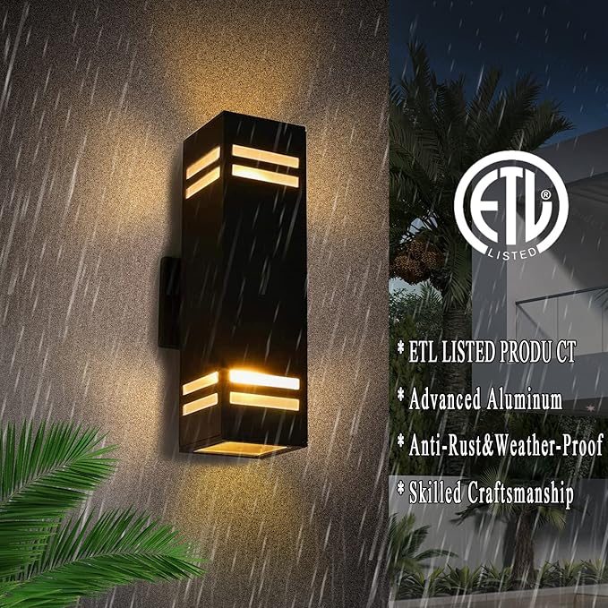 iYogaled Up and Down Outdoor Wall Lights Fixture – ETL Listed, Aluminum - Image 3