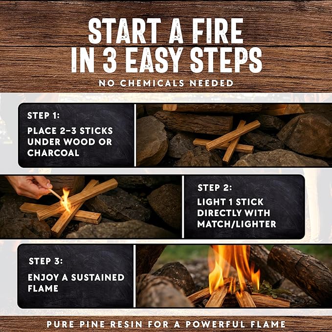 10lb Fatwood Fire Starter Sticks | 100% Natural Fire Starters - Image 6