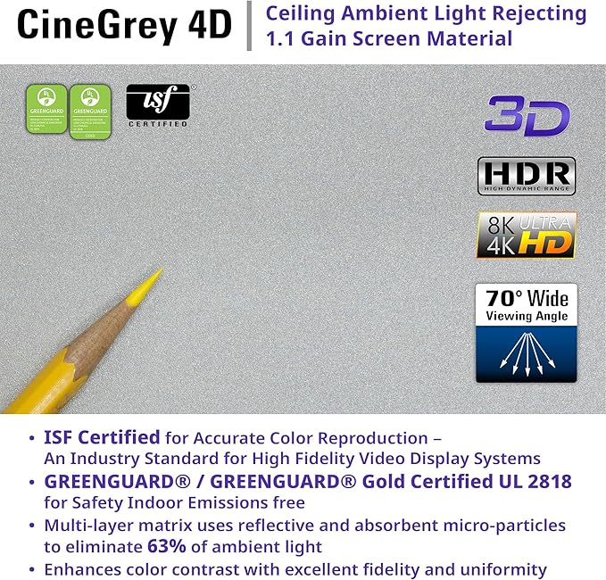 Elite Screens ezCinema Tab-Tension CineGrey 4D, 121-inch 16:9, Manual Floor - Image 9