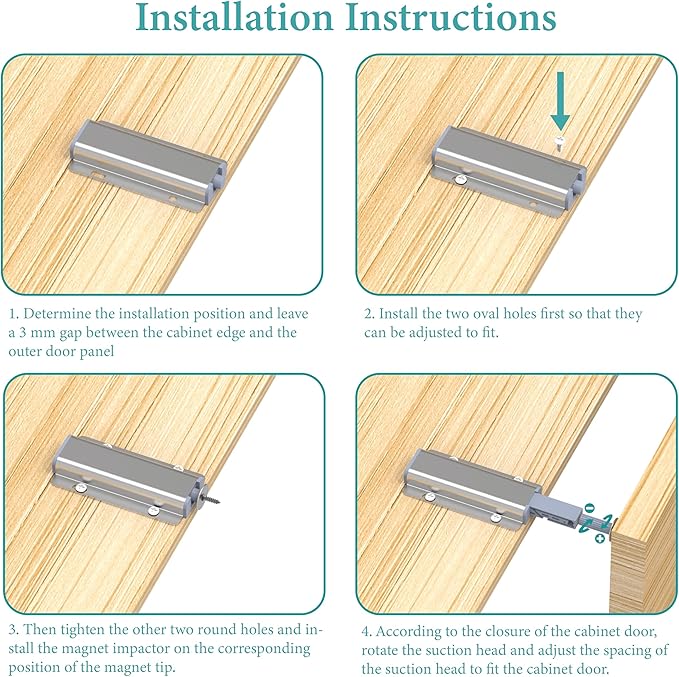 Magnetic Push to Open Door Latch 10 Pack Push Latch Push to Open Cabinet - Image 8