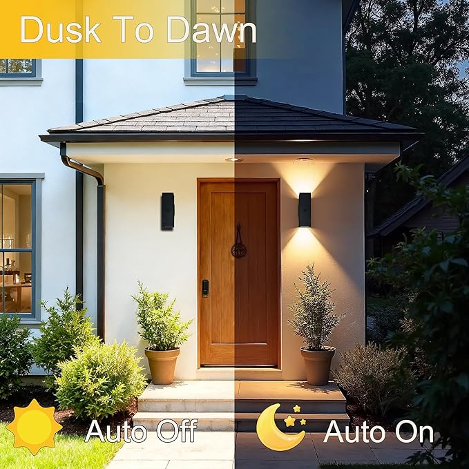 WISELUME Motion Sensor Outdoor Wall Lights, Dusk to Dawn Porch & Patio Sconce - Image 4