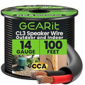 GEARit Outdoor Speaker Wire CL3 Rated, 14 Gauge Speaker Wire, Speaker Cable 100 by GEARit