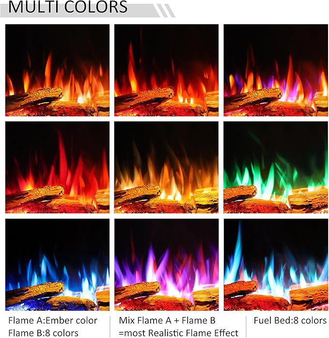 LegendFlame 35" W Smart Build in Electric Fireplace Insert, 1-2-3 Sided View - Image 4