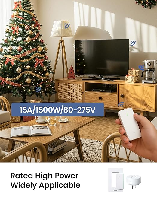Zoiinet Remote Control Outlet Plug Switch, Buckle Design & Removable Wireless - Image 5