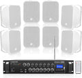 Sound Town Commercial Restaurant Bluetooth Amplifier + Surface-Mount Speaker Set by SOUNDTOWN