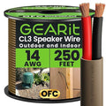 GEARit Outdoor Speaker Wire CL3 Rated, 14 Gauge Speaker Wire, Speaker Cable 250 by GEARit