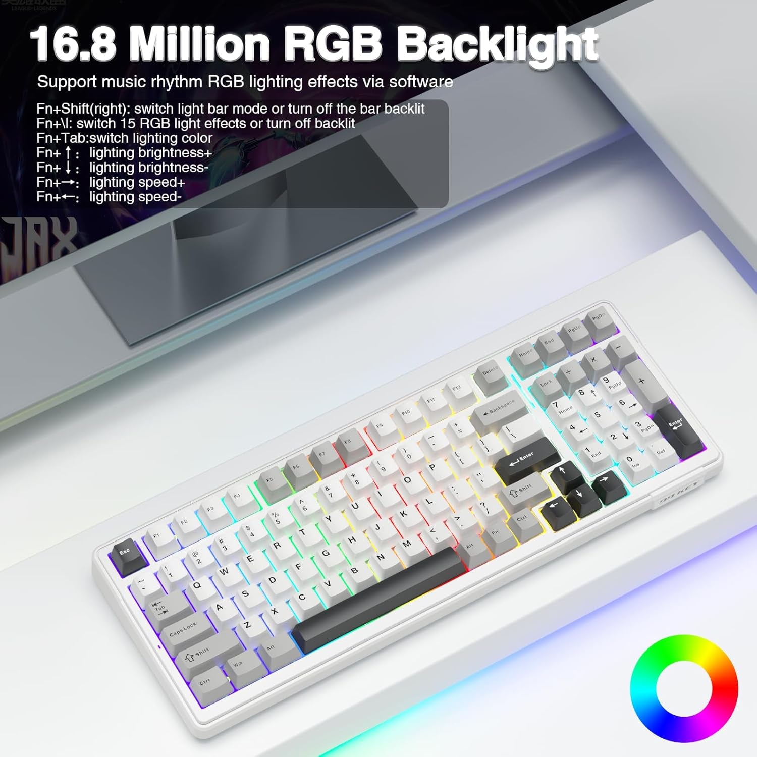 F99 Wireless Mechanical Keyboard,Tri-Mode Bt5.0/2.4Ghz/Usb-C Hot Swappable Custom Keyboard,Pre-Lubed Linear Switches,Rgb Backlit Computer Gaming Keyboards for Pc/Tablet/Ps/Xbox