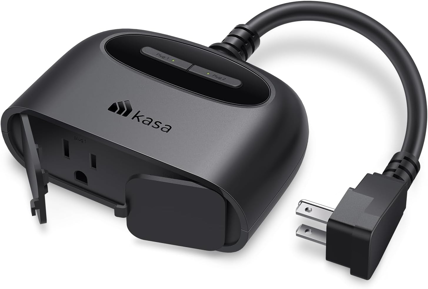 Kasa Outdoor Smart Plug, Smart Home Wi-Fi Outlet with 2 Sockets, EP40 | IP64 Weather Resistance, Compatible with Alexa, Google Home, No Hub Required, ETL Certified, Black